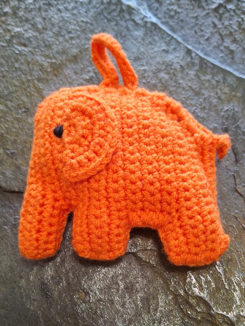 Handmade Crochet Elephant Ornament - Picture 2 of 4